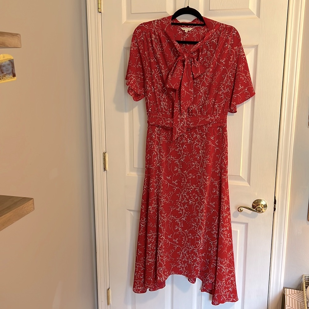 Vintage inspired red midi dress